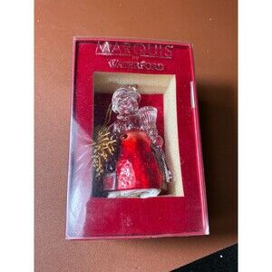 Marquis by Waterford Red Snowman Lead Crystal 2008 Annual Bell Ornament 4"